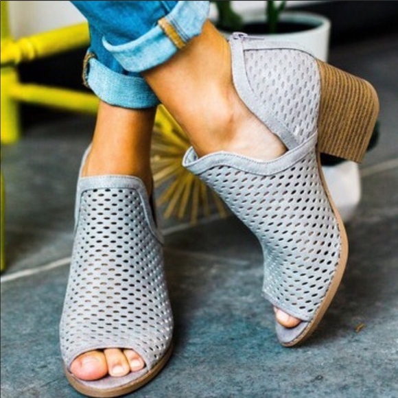 Kara and Kate Shoes - Grey Vegan Suede Ankle Bootie